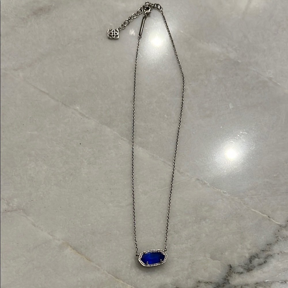 kendra scott Silver and Blue Necklace
